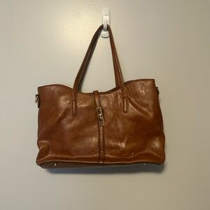 Elegant Brown Leather Tote Bag